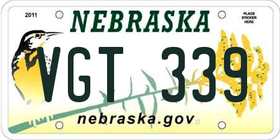 NE license plate VGT339