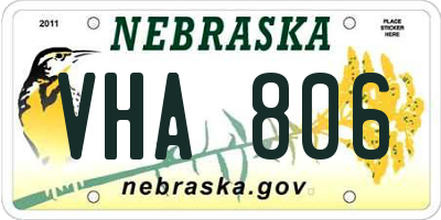 NE license plate VHA806