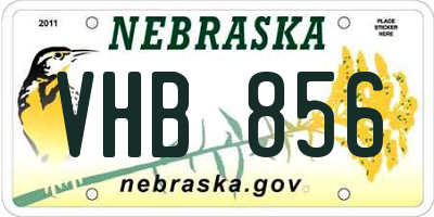 NE license plate VHB856