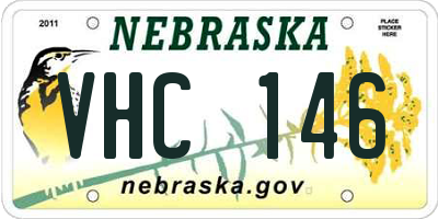 NE license plate VHC146