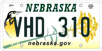 NE license plate VHD310