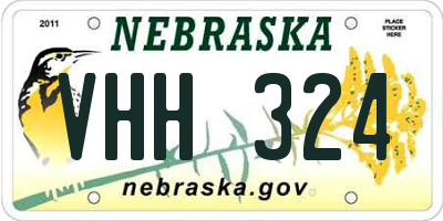 NE license plate VHH324