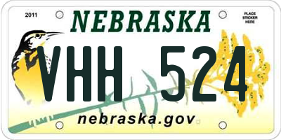 NE license plate VHH524