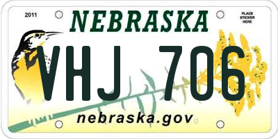 NE license plate VHJ706