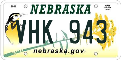 NE license plate VHK943