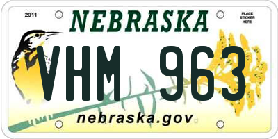 NE license plate VHM963