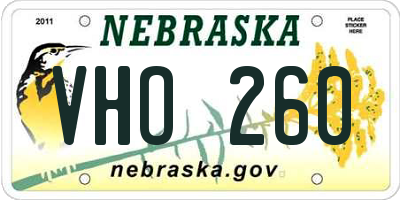 NE license plate VHO260