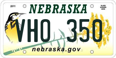 NE license plate VHO350