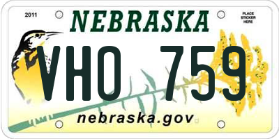 NE license plate VHO759