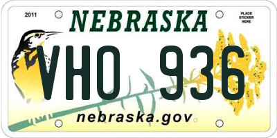 NE license plate VHO936