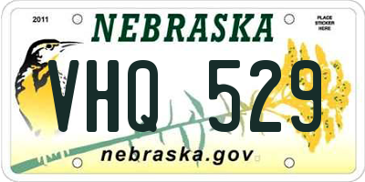 NE license plate VHQ529