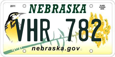 NE license plate VHR782
