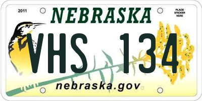 NE license plate VHS134