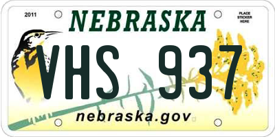 NE license plate VHS937