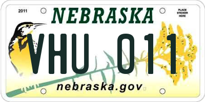 NE license plate VHU011