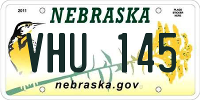 NE license plate VHU145