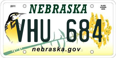 NE license plate VHU684