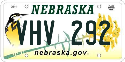 NE license plate VHV292