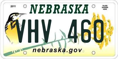 NE license plate VHV460