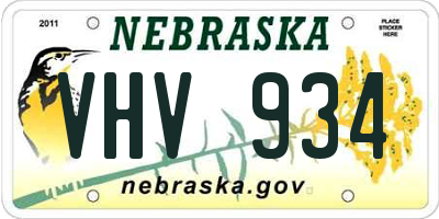 NE license plate VHV934