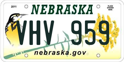 NE license plate VHV959