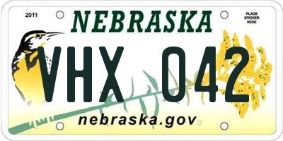 NE license plate VHX042