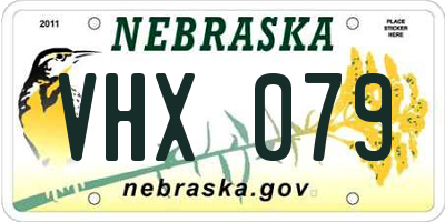 NE license plate VHX079