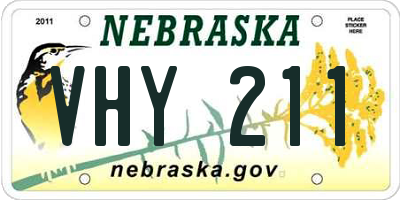 NE license plate VHY211