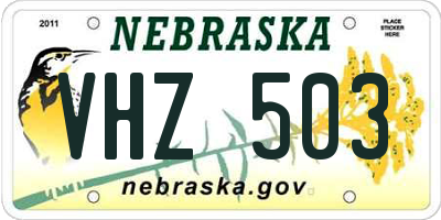 NE license plate VHZ503