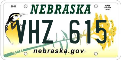 NE license plate VHZ615