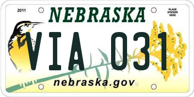 NE license plate VIA031