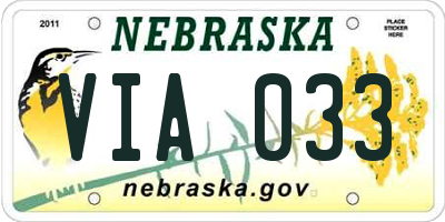 NE license plate VIA033