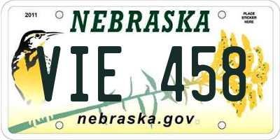 NE license plate VIE458