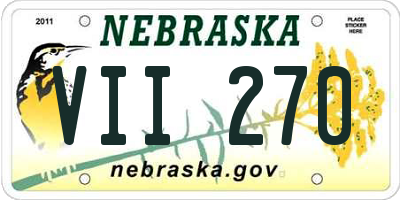 NE license plate VII270