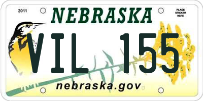 NE license plate VIL155
