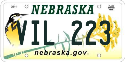 NE license plate VIL223