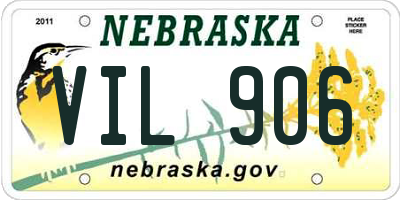 NE license plate VIL906