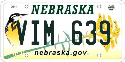 NE license plate VIM639
