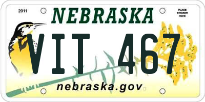 NE license plate VIT467
