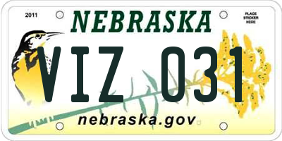 NE license plate VIZ031
