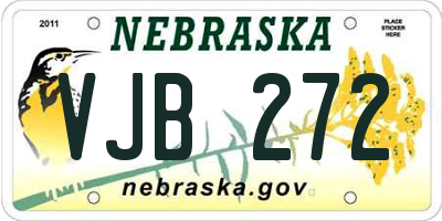 NE license plate VJB272