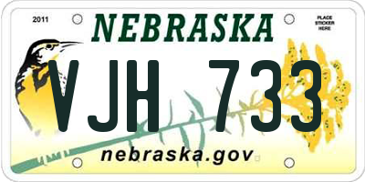 NE license plate VJH733