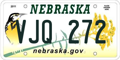 NE license plate VJQ272