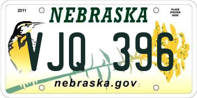 NE license plate VJQ396