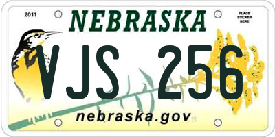 NE license plate VJS256