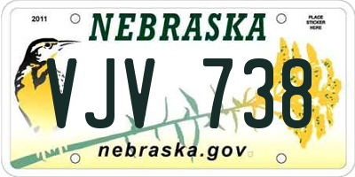 NE license plate VJV738