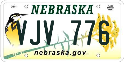 NE license plate VJV776