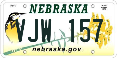NE license plate VJW157