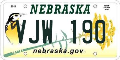NE license plate VJW190