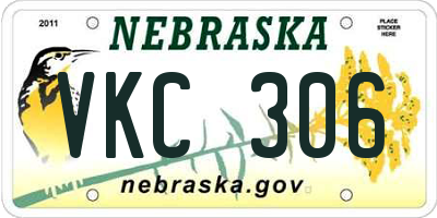 NE license plate VKC306